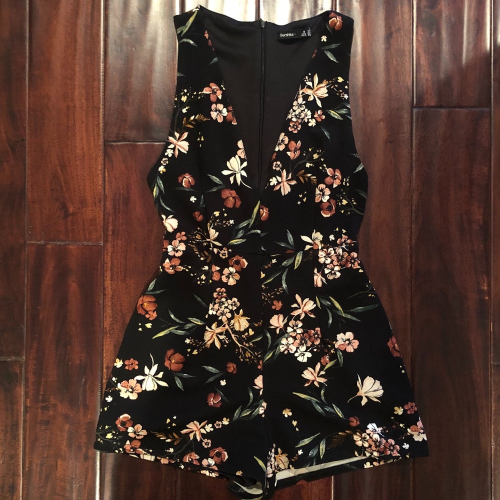 Bershka Floral Playsuit